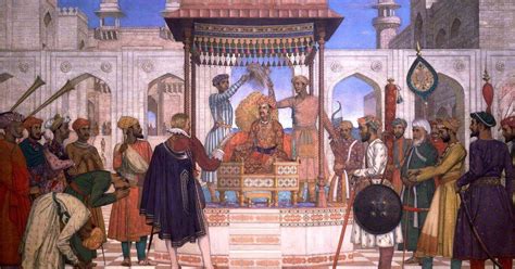 Vazir Ali's 'Emperor Jahangir Receives Sir Thomas Roe' - A Tapestry of Power and Intrigue Woven with Exquisite Detail!